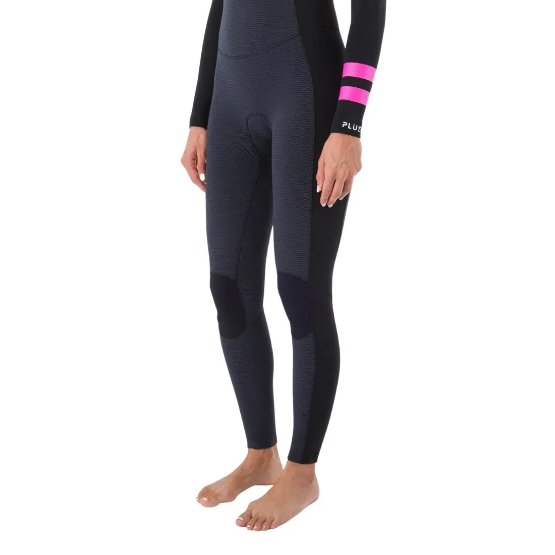 Hurley Womens Plus 4/3mm Chest Zip Full Wetsuit - Black/Graphite