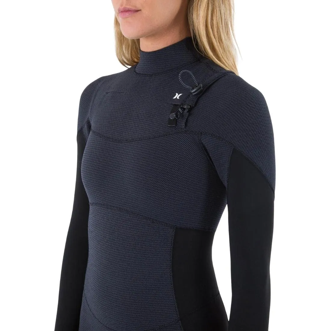 Hurley Womens Plus 4/3mm Chest Zip Full Wetsuit - Black/Graphite