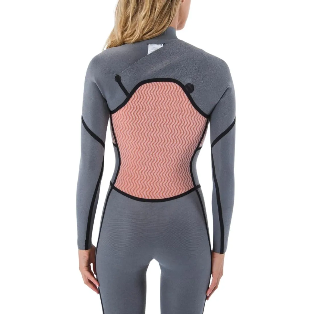 Hurley Womens Plus 4/3mm Chest Zip Full Wetsuit - Black/Graphite