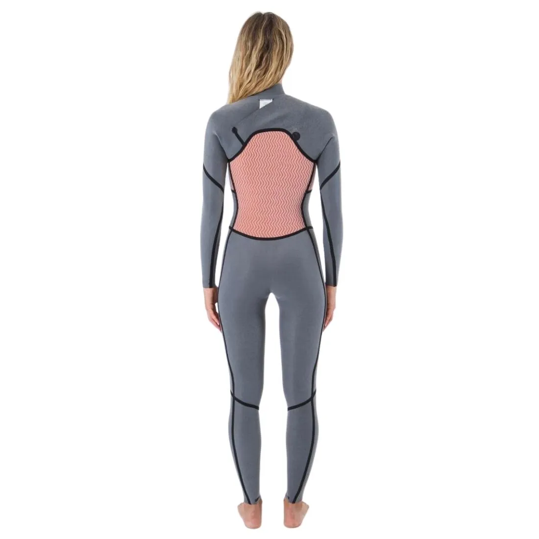 Hurley Womens Plus 4/3mm Chest Zip Full Wetsuit - Black/Graphite