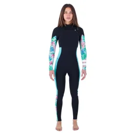 Hurley Womens Plus Printed 3/2mm Chest Zip Full Wetsuit - Java Tropical