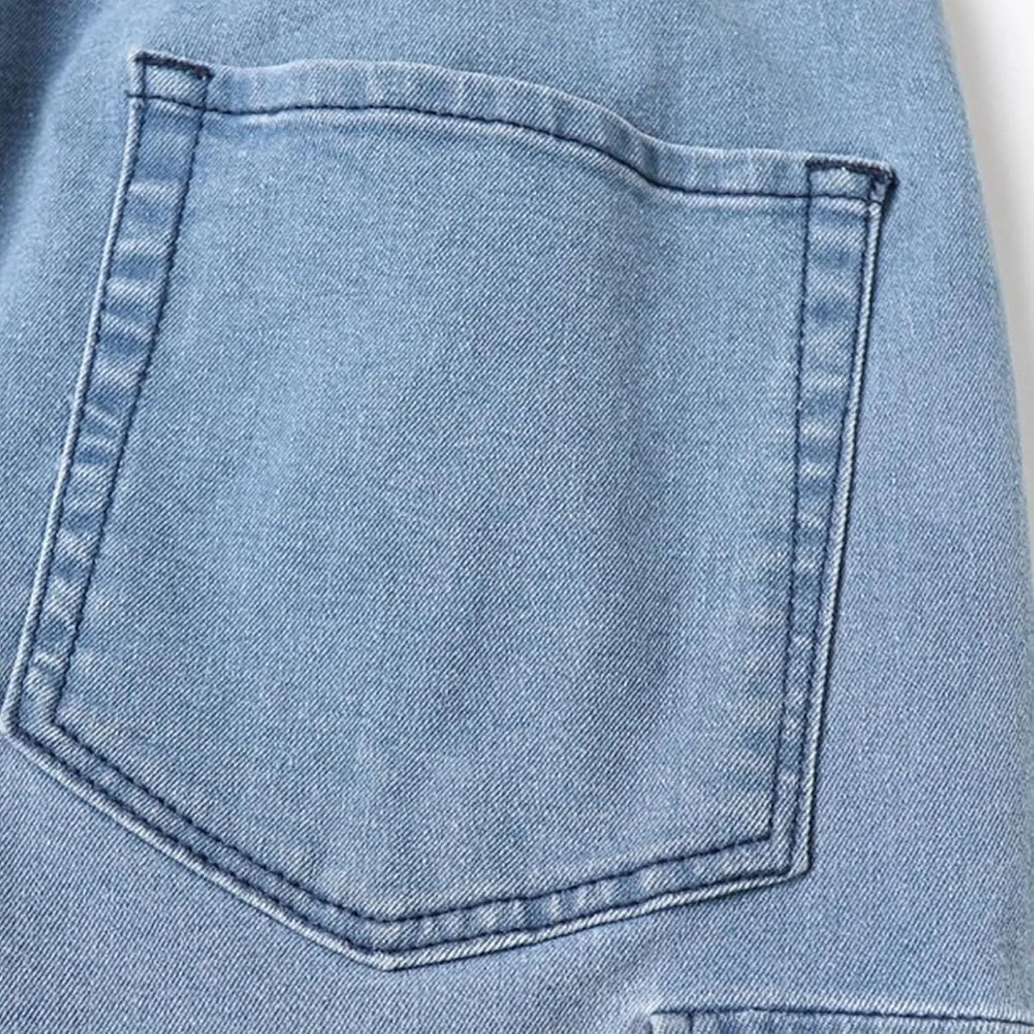Maiyifu-GJ Men's Drawstring Summer Denim Shorts Casual Elastic Waist Jean Shorts Baggy Straight Multi-Pocket Short Pant