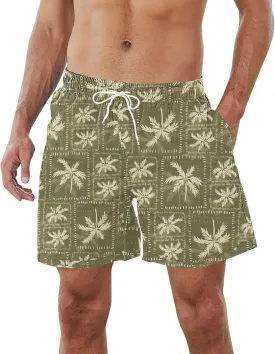 Mens Casual Graphic Swim Shorts Summer Lightweight Outdoor Beach Shorts Loose Fit Big and Tall Pants for Vacation