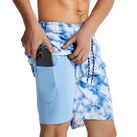 Men's Cloud Print Quick Dry Beach Shorts Swimming Trunks