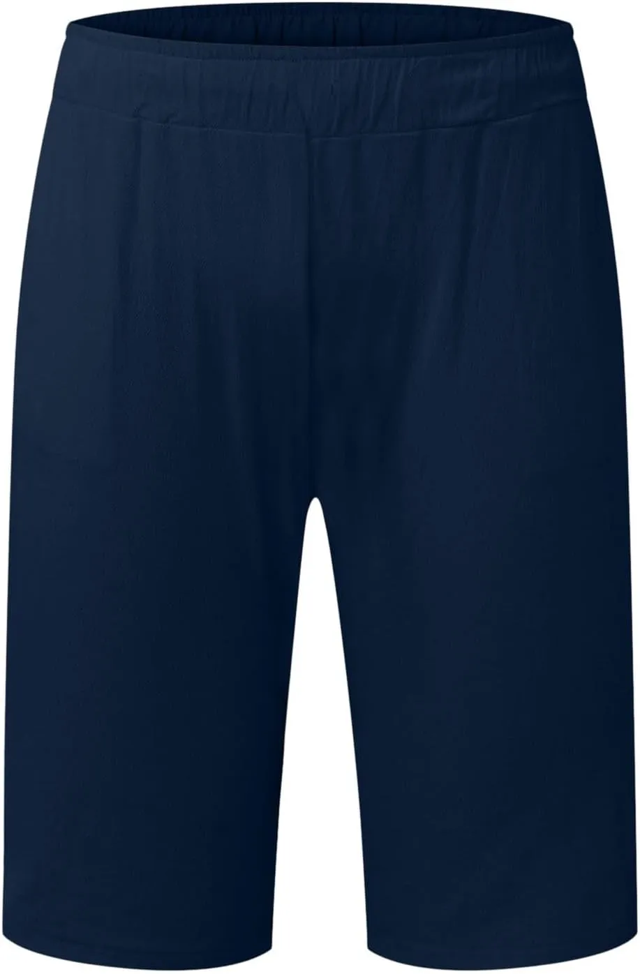 Mens Cotton Linen Shorts Casual Elastic Waist Lightweight Vacation Summer Beach Shorts with Pockets