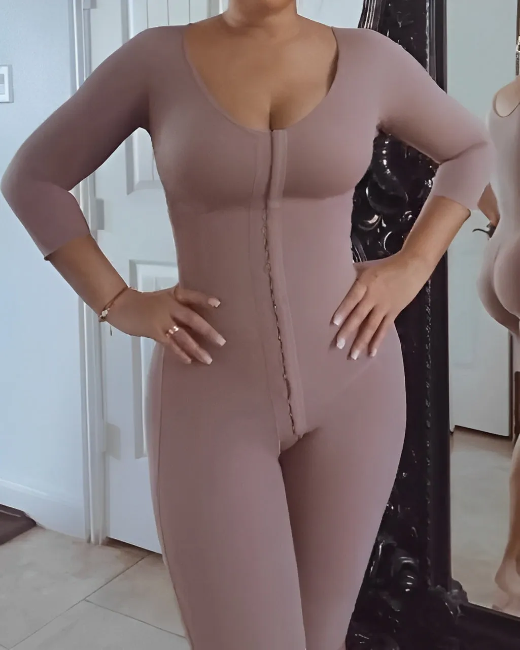 Mid-Length Sleeve Full Body Shaper with Bra