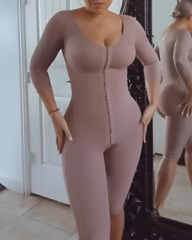 Mid-Length Sleeve Full Body Shaper with Bra