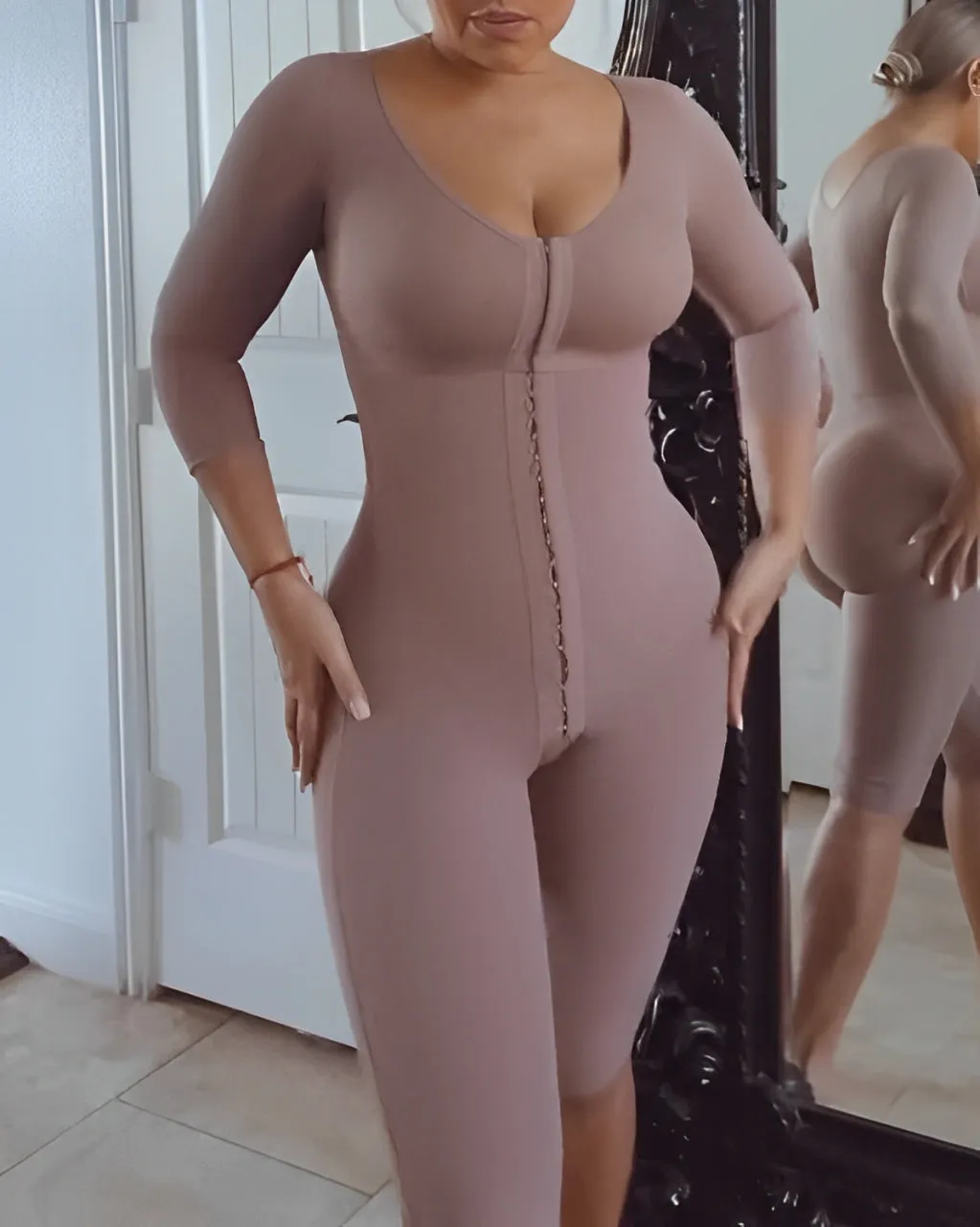 Mid-Length Sleeve Full Body Shaper with Bra
