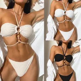 New Arrival Sexy Halter Neck Tight-Fit Backless Separable Swimsuit