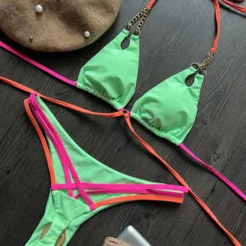 New Bikini Chain Sexy Backless Two-piece Swimsuit