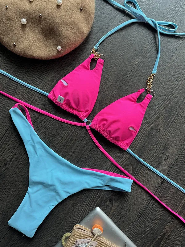 New Bikini Chain Sexy Backless Two-piece Swimsuit