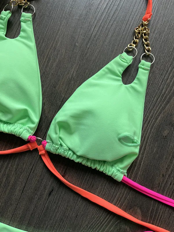 New Bikini Chain Sexy Backless Two-piece Swimsuit