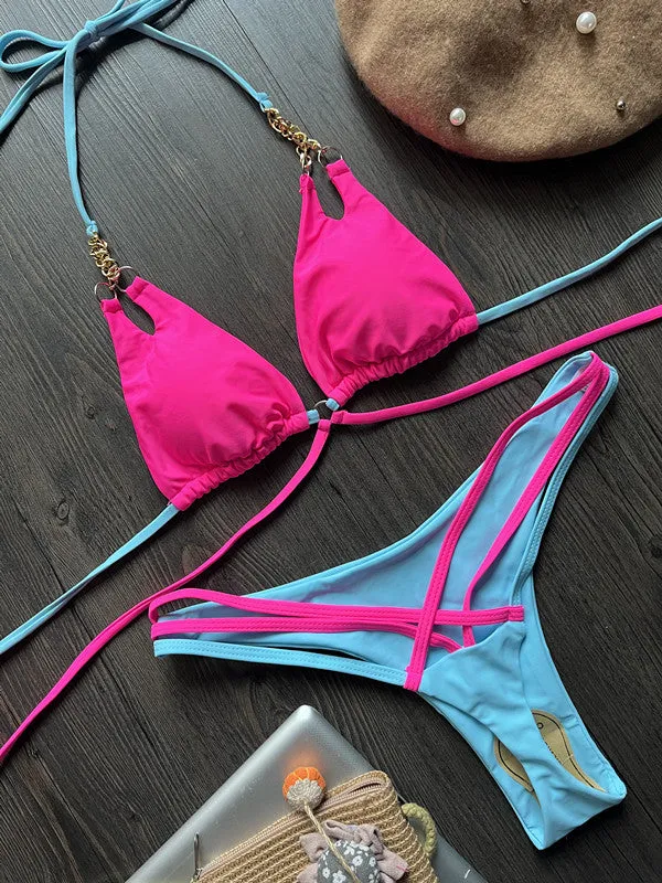 New Bikini Chain Sexy Backless Two-piece Swimsuit