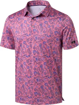 Obla Mens Golf Polo Shirts Short Sleeve Dry Fit Performance Moisture Wicking Casual Print Collared Golf Shirts for Men