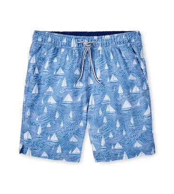 Peter Millar Men's 7-Inch Set Sail Swim Trunks - Brook Blue