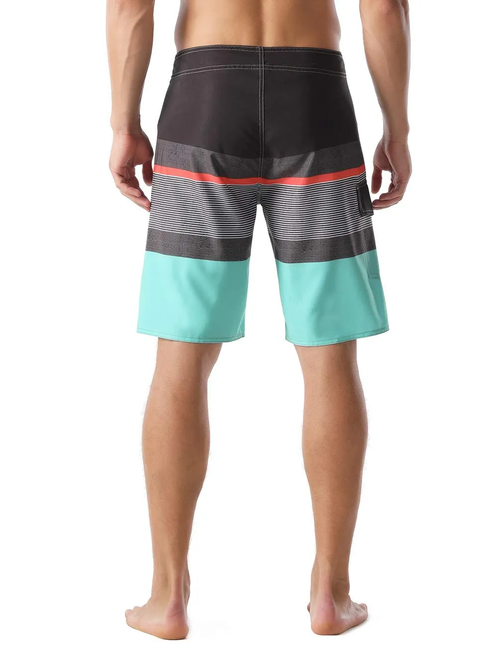 Quick Dry Striped Board Shorts with pocket