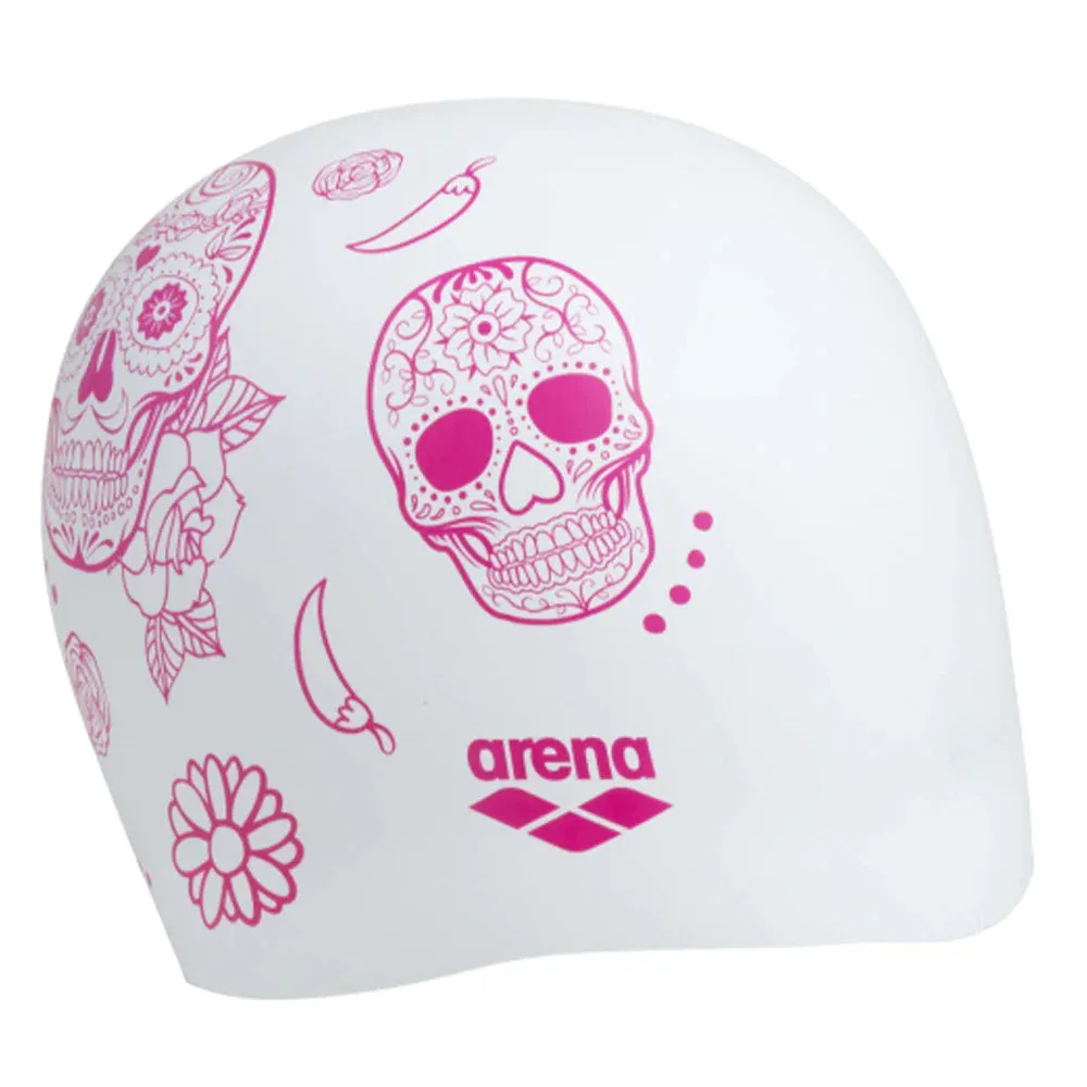 Reversible Crazy Skulls Carnival Swimming Cap