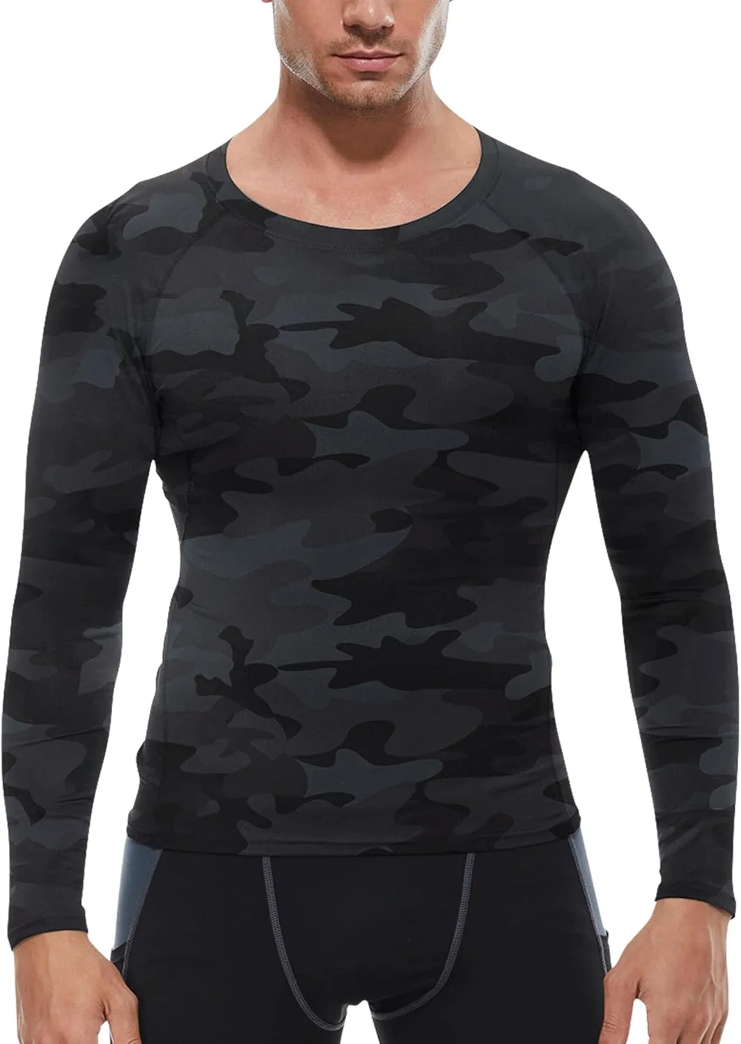 SPVISE 1 or 3 Pack Men's Compression Shirts Long Sleeve Workout Gym T-Shirt Running Top Cool Dry Sports Baselayer Undershirts