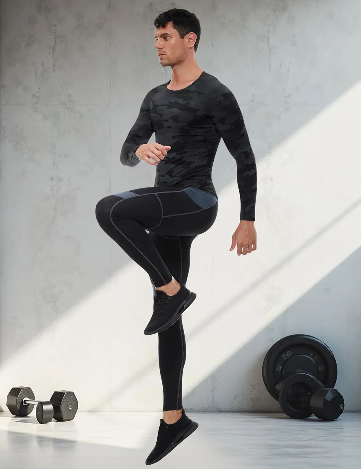 SPVISE 1 or 3 Pack Men's Compression Shirts Long Sleeve Workout Gym T-Shirt Running Top Cool Dry Sports Baselayer Undershirts