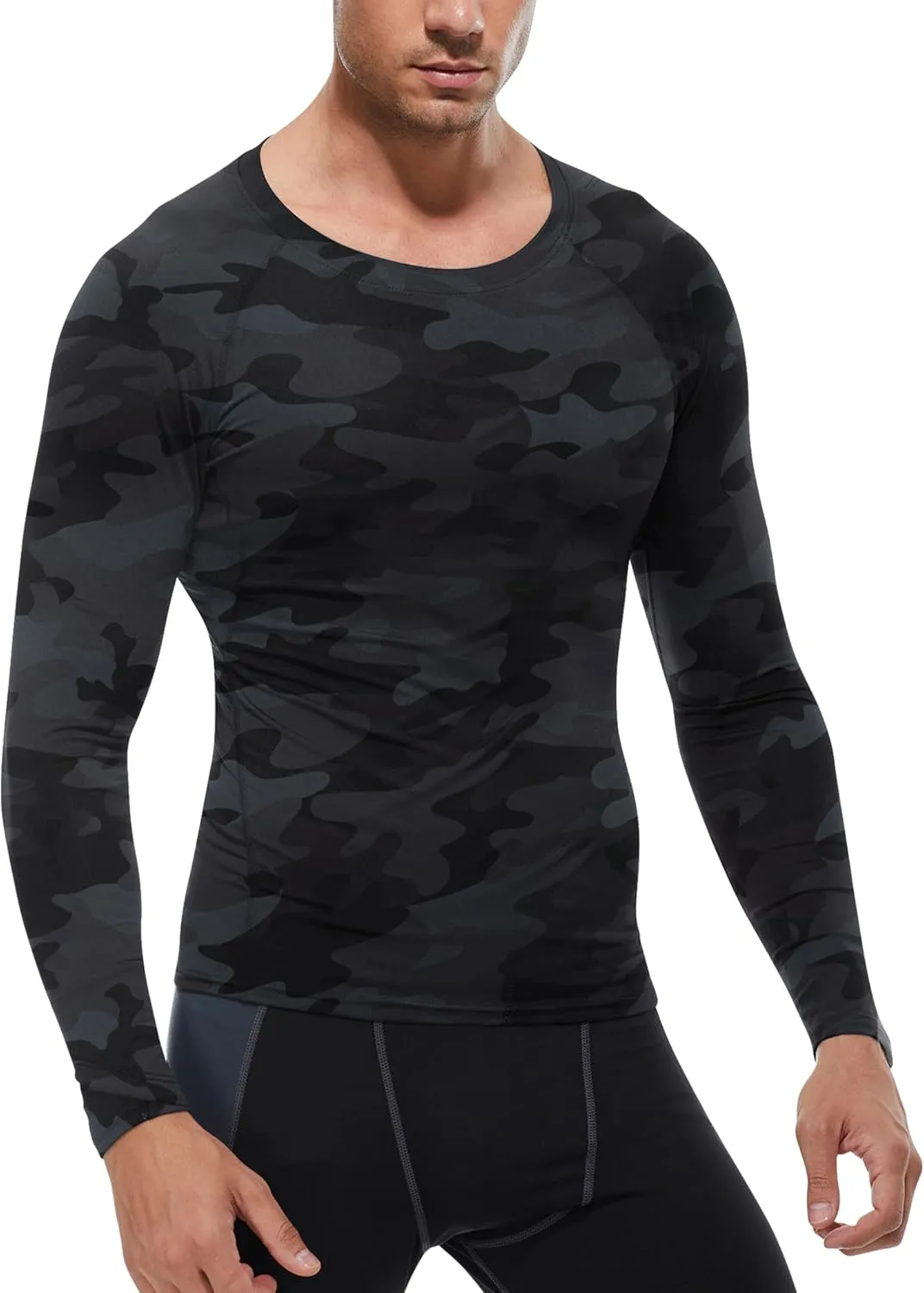 SPVISE 1 or 3 Pack Men's Compression Shirts Long Sleeve Workout Gym T-Shirt Running Top Cool Dry Sports Baselayer Undershirts