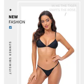 Sultry Backless Solid Color Beach Bikini Swimwear