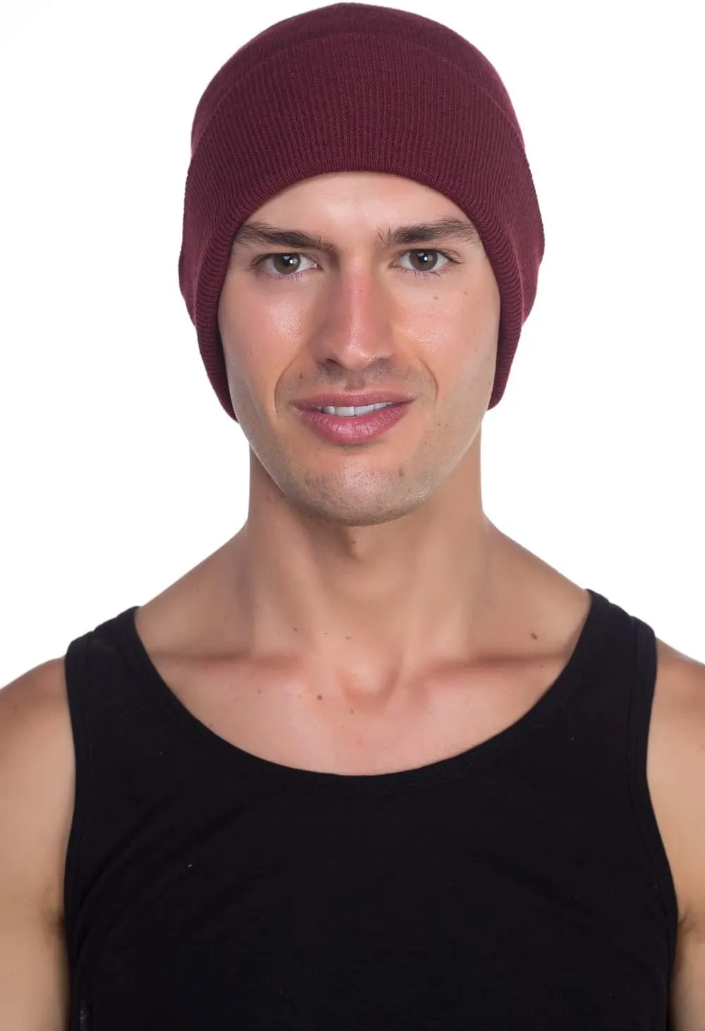 Top Level Beanie Men Women - Unisex Cuffed Plain Skull Knit Hat Cap