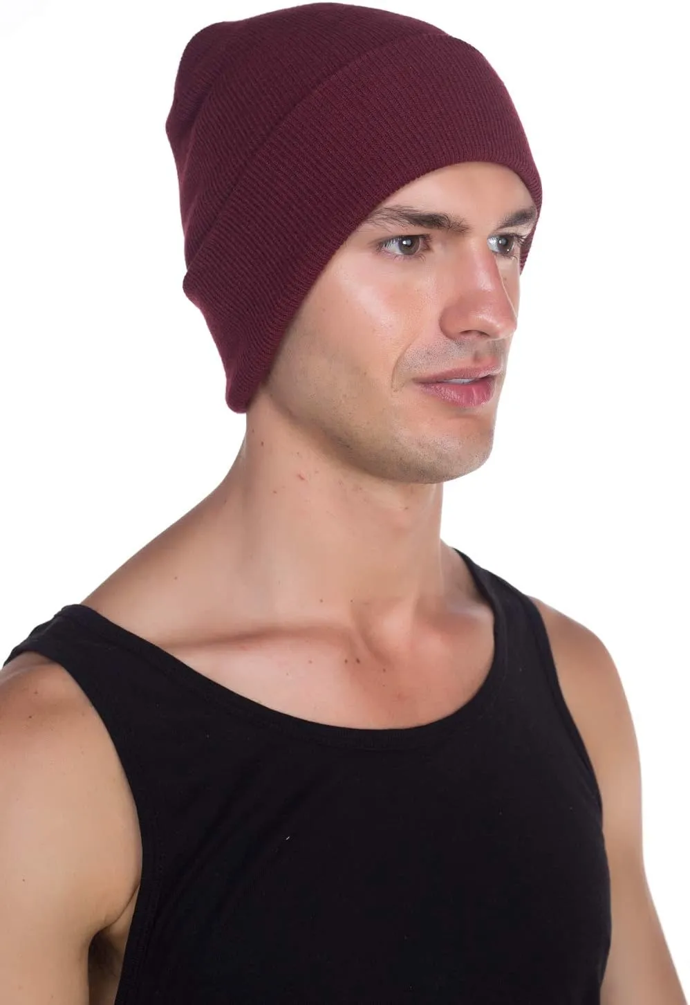 Top Level Beanie Men Women - Unisex Cuffed Plain Skull Knit Hat Cap