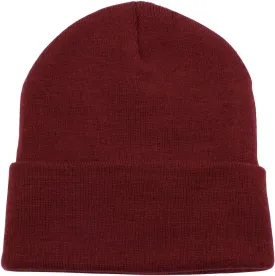 Top Level Beanie Men Women - Unisex Cuffed Plain Skull Knit Hat Cap