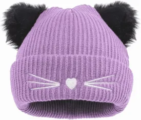 Women Girls Cute Cat Ears Beanie Hat Winter Crochet Knit Cap