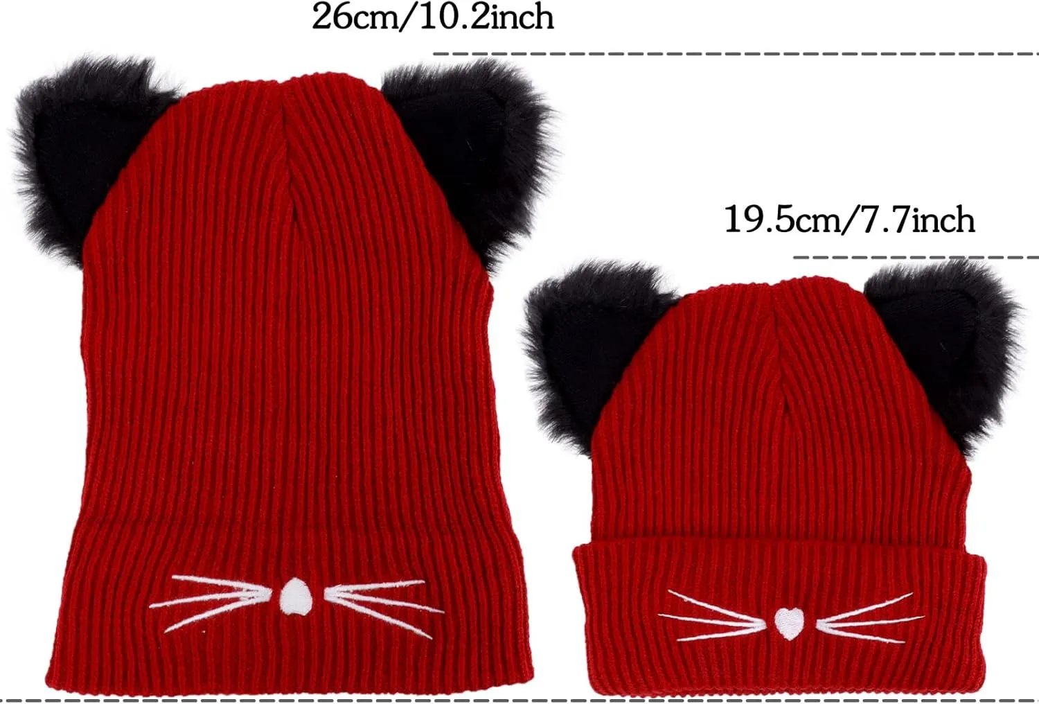 Women Girls Cute Cat Ears Beanie Hat Winter Crochet Knit Cap