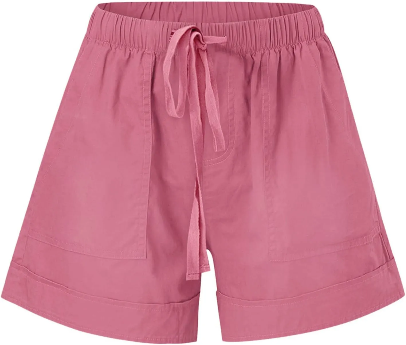 Women's Summer Shorts Casual Trendy Pockets Shorts Drawstring Elastic Waist Loose Short Pants Beach Vacation Outfits