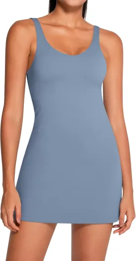 Womens Tennis Dress with Built in Easy Peezy Shorts Open-Back