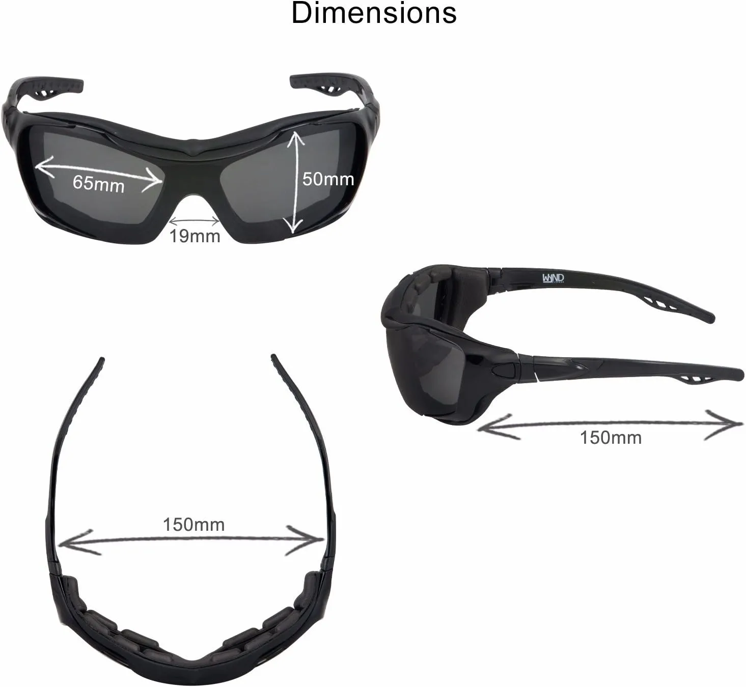 WYND Blocker Polarized Riding Sunglasses Extreme Sports Wrap Motorcycle Glasses